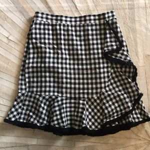 Black and white check mini skirt
